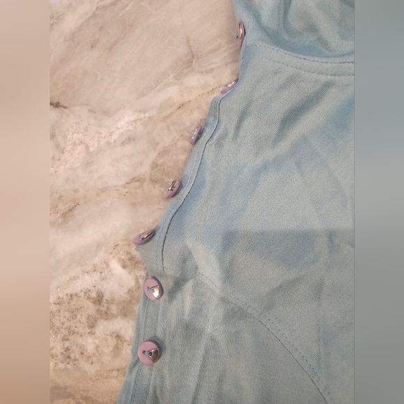 Jamie Sadock Top 1/4 Zip Pullover Golf Long Button Sleeve Tennis Blue Tie Dye M - Picture 3 of 13